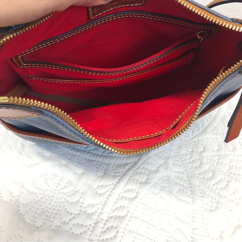 Dooney and Bourke leather shoulder bag, blue, EUC - Picture 2 of 12